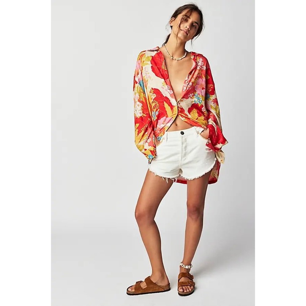 Spell Floral Tyler Printed Button Down Shirt XL Multicolor Boho Oversized Retro - Picture 11 of 14